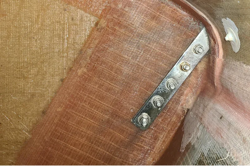 Slide: The Image of Close-up of Corsair F-24 MKII #293 fiberglass interior with metal bracket, 1999 model. - 10