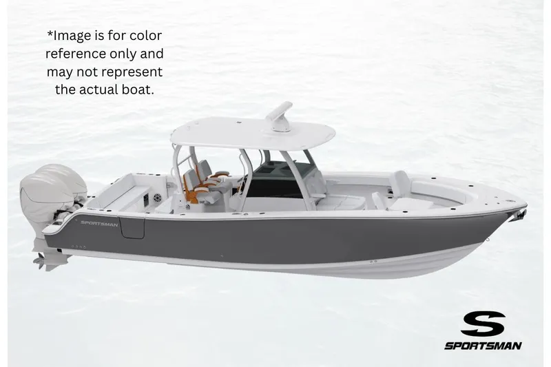 The Image of 2026 Sportsman Heritage 231 Center Console boat, gray and white, on water background. - 1