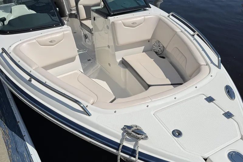 Slide: The Image of 2017 Chaparral 227 SSX boat with spacious seating and sleek design. - 15