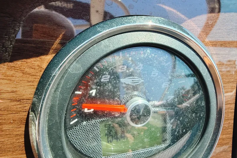 Slide: The Image of Close-up of 2017 Chaparral 227 SSX boat tachometer gauge. - 19