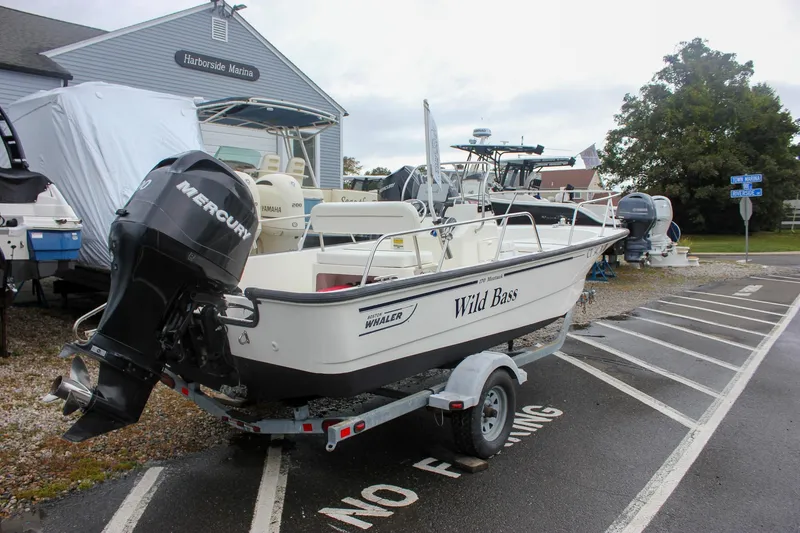 Slide: The Image of 2007 Boston Whaler 170 Montauk boat on trailer at Harborside Marina. - 6