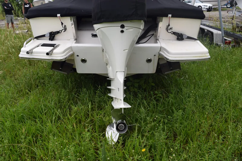 Slide: The Image of 2003 Scout 242 Sportfish boat deck with cleat and hardware. - 22