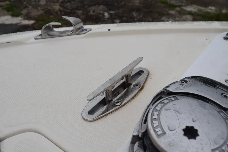 Slide: The Image of Storage compartments with Plano tackle boxes on a 2003 Scout 242 Sportfish boat. - 72