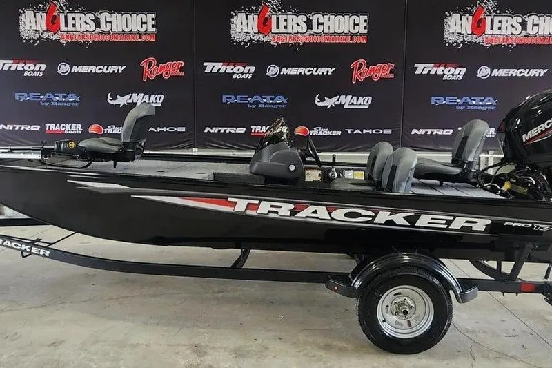The Image of 2026 Tracker Pro 170 boat displayed at Anglers Choice event. - 1