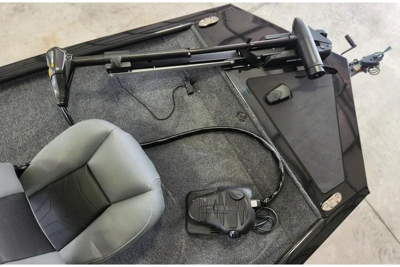 Slide: The Image of Interior of 2026 Tracker Pro 170 boat with trolling motor and seat. - 6