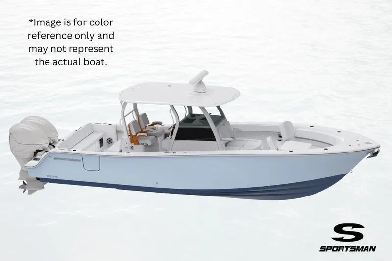 The Image of 2026 Sportsman Open 282 Center Console boat, side view, on water background. - 0