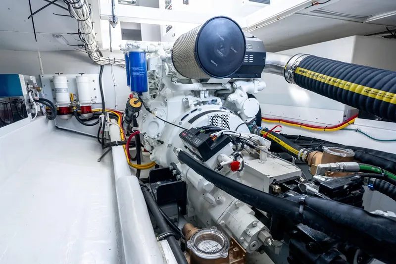 Slide: The Image of Engine room of 2025 Mussel Ridge 42 boat, showcasing advanced machinery and components. - 52