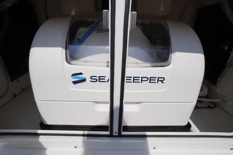 Slide: The Image of Seakeeper stabilizer on 2026 Tidewater 302 CC Adventure boat, enhancing stability and comfort. - 56