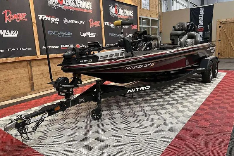 Slide: The Image of 2019 Nitro Z20 Pro fishing boat on display in showroom. - 3