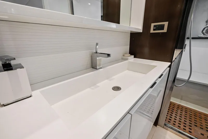 Slide: The Image of Modern bathroom sink with sleek faucet on Absolute 64 yacht, 2013 model. - 51
