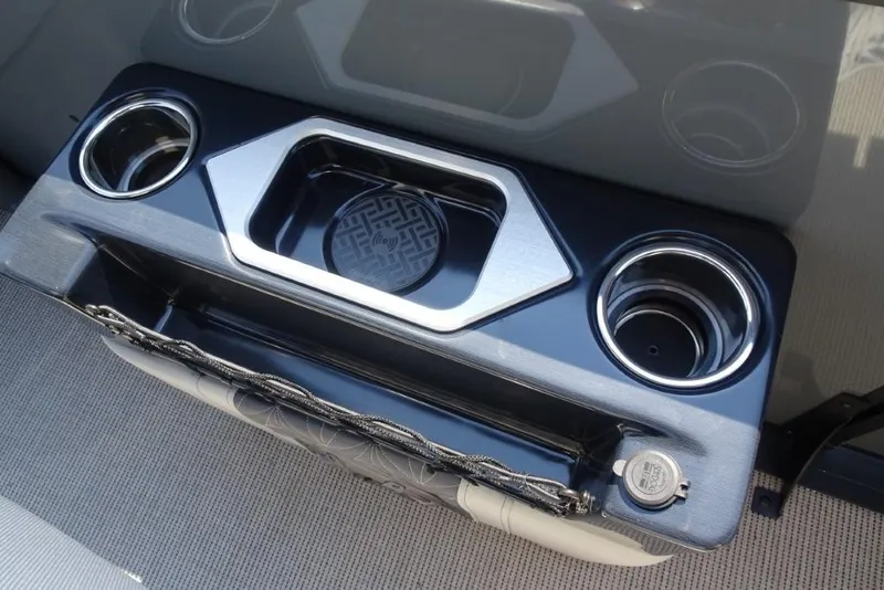 Slide: The Image of Cup holders and storage compartment on 2026 Harris Grand Mariner 250 boat. - 25