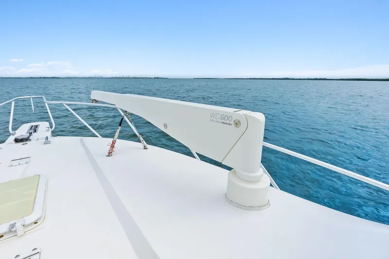 Slide: The Image of 2006 Bertram 39 Convertible yacht deck with ocean view and marine equipment. - 31