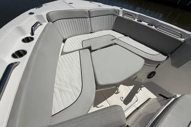 Slide: The Image of 2023 Sea Fox 268 Commander boat with spacious, cushioned seating area. - 39