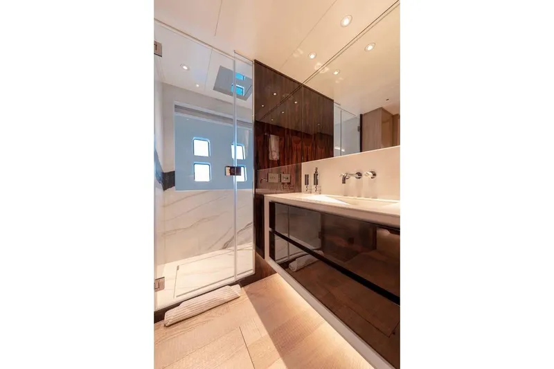 Slide: The Image of Luxurious bathroom in 2023 Canados Expedition Yacht, featuring sleek design and modern fixtures. - 17