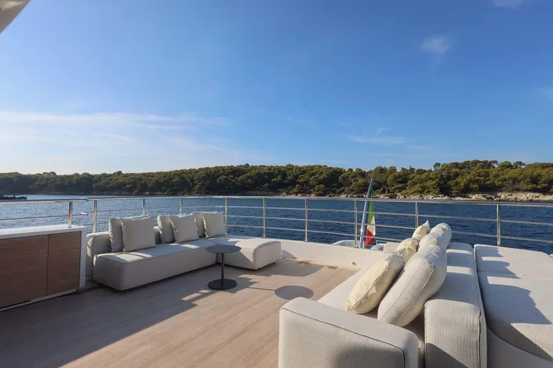 Slide: The Image of Luxurious deck of 2023 Canados Expedition Yacht with scenic ocean view. - 26