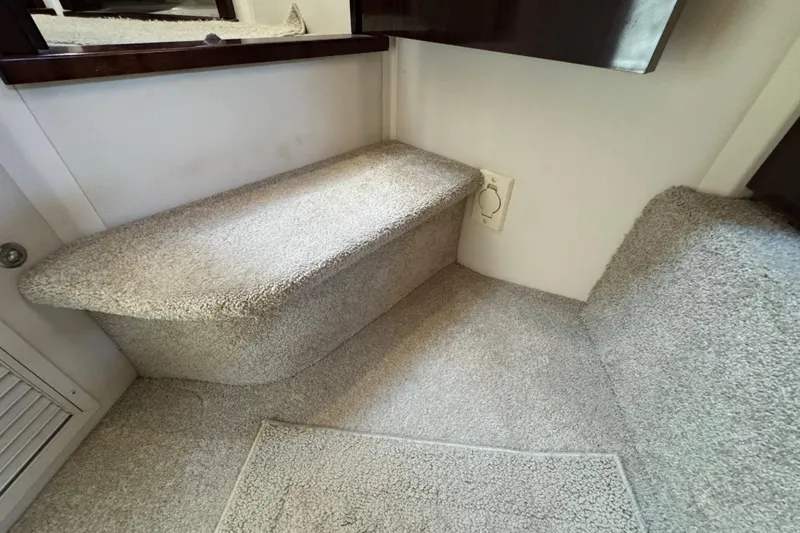 Slide: The Image of Carpeted interior step in 2017 Sea Ray Sundancer 400 yacht cabin. - 34