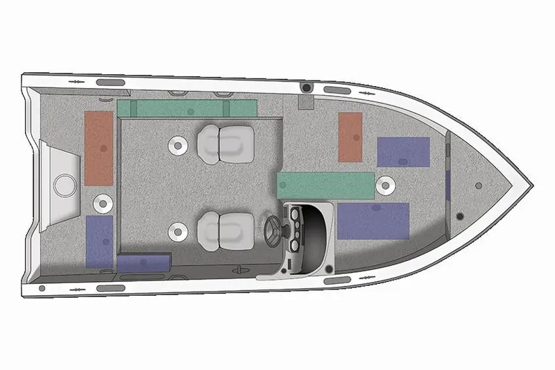 Slide: The Image of Manufacturer Provided Image: Top view of 2018 Crestliner 1750 Fish Hawk SC boat layout. - 9