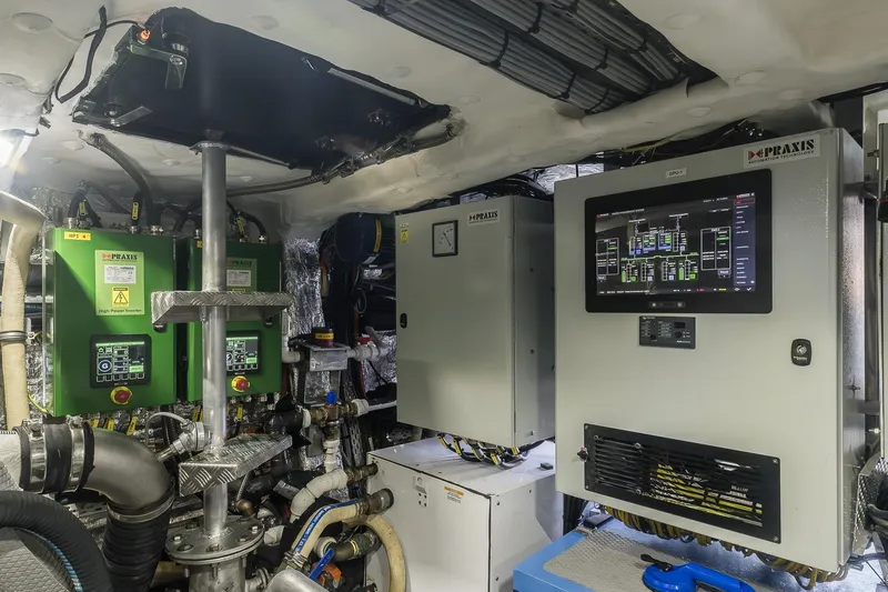Slide: The Image of Engine room of 2023 Naval Yachts XPM 78 with advanced control systems and equipment. - 30