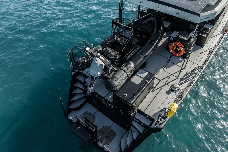 Slide: The Image of Aerial view of 2023 Naval Yachts XPM 78 on blue ocean water. - 4