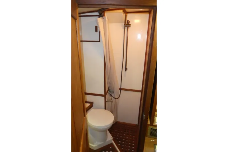 Slide: The Image of Bathroom interior of 1979 Hiptimco 40' Trawler with shower and toilet. - 13