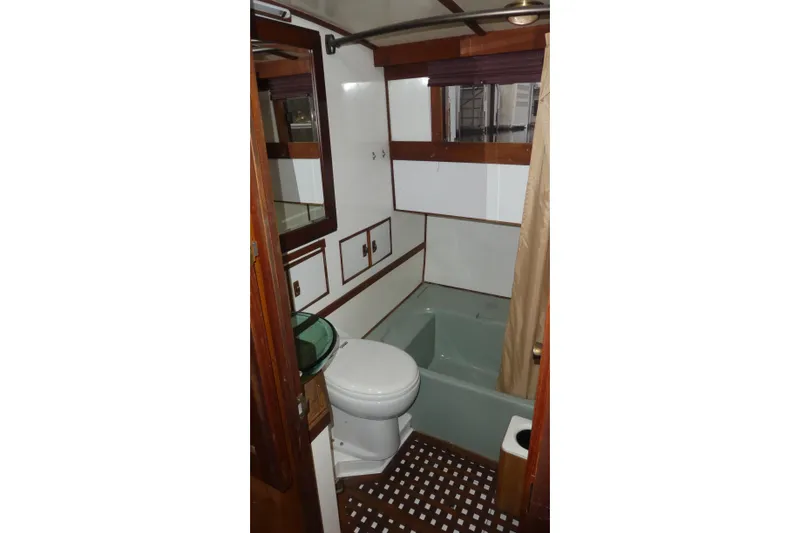Slide: The Image of Bathroom interior of 1979 Hiptimco 40' Trawler with shower and toilet. - 20