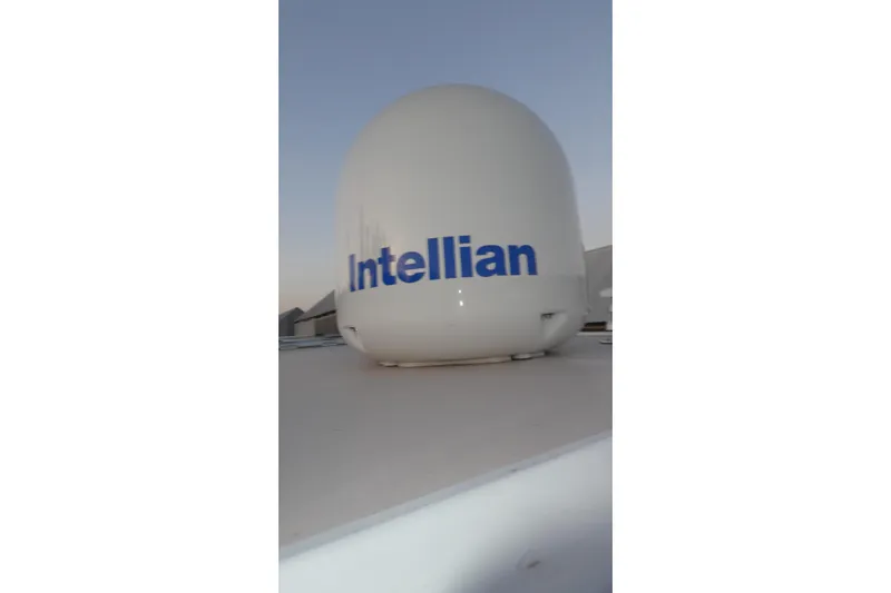 Slide: The Image of Intellian satellite dome on 1979 Hiptimco 40' Trawler boat. - 51