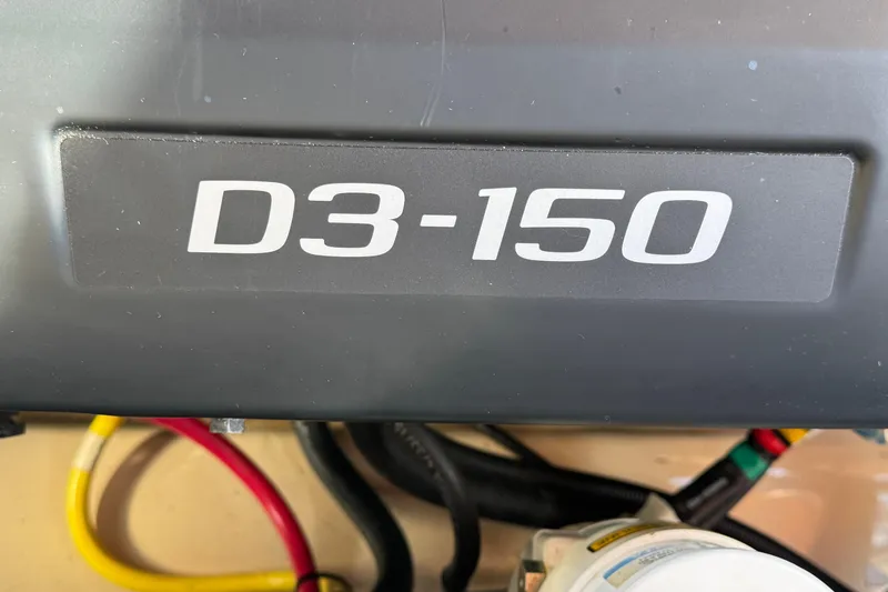 Slide: The Image of Close-up of D3-150 engine in 2016 Ranger Tugs R-25SC boat. - 25