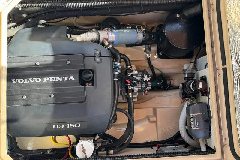 Slide: The Image of Engine compartment of 2016 Ranger Tugs R-25SC with Volvo Penta D3-150 engine. - 26