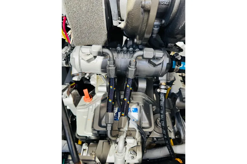 Slide: The Image of Engine components of a 2006 Mainship Pilot 30 Sedan boat. - 28