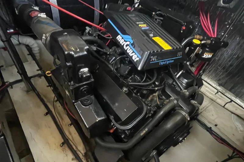 Slide: The Image of Engine of 1997 Cruisers Yachts 3650 Aft Cabin with MerCruiser 7.4L EFI. - 38
