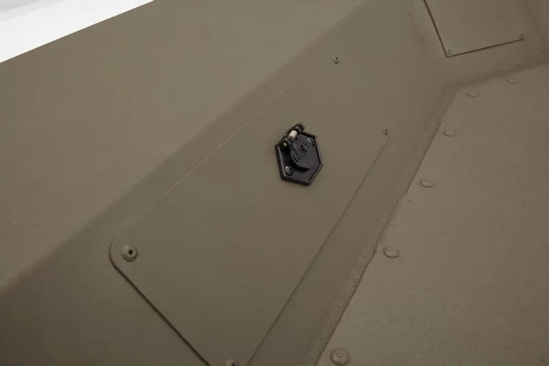 Slide: The Image of 2019 Tracker Grizzly 1860 CC boat interior detail with utility panel. - 21