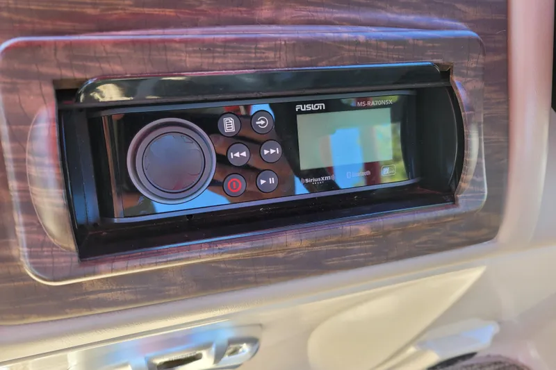 Slide: The Image of Fusion MS-RA70NSX stereo system in 2014 Bennington G23 boat dashboard. - 10