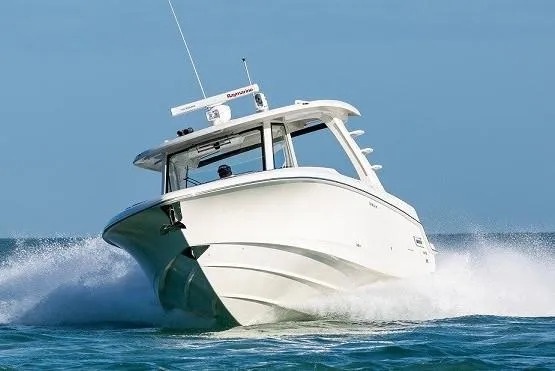 Slide: The Image of Manufacturer Provided Image: 2020 Boston Whaler 350 Realm cruising on open water. - 7