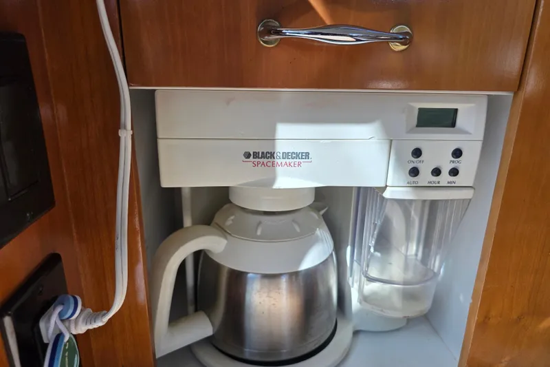 Slide: The Image of Black & Decker Spacemaker coffee maker in 2005 Carver 41 Cockpit Motor Yacht kitchen. - 33