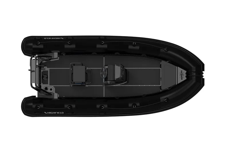 Slide: The Image of Manufacturer Provided Image: Top view of 2025 Highfield Patrol 500 inflatable boat, black design. - 7