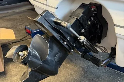 Slide: The Image of 2000 Chaparral 196 SSi boat propeller and stern drive close-up. - 26