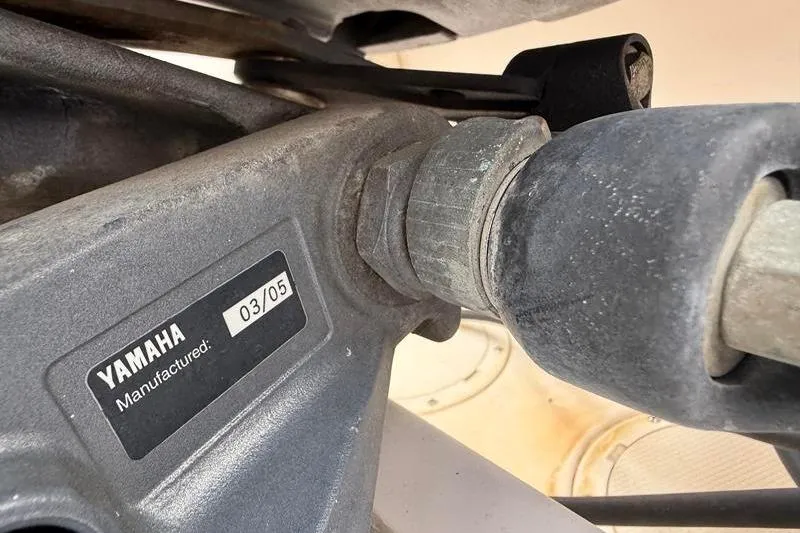 Slide: The Image of Close-up of Yamaha engine part on 2005 Grady-White Escape 209 boat. - 36
