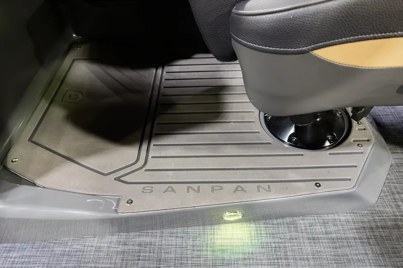 Slide: The Image of Floor detail of 2026 Godfrey SanPan 25' Split Bench Windshield boat. - 18