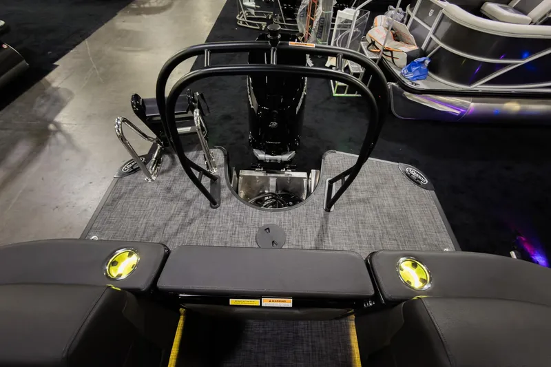 Slide: The Image of 2026 Godfrey SanPan 25' Split Bench Windshield boat interior, featuring sleek design and modern amenities. - 32