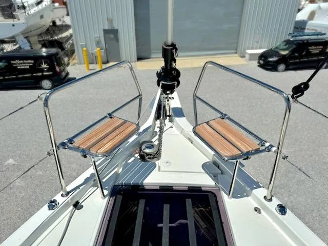 Slide: The Image of Jeanneau Sun Odyssey 490 sailboat deck with seating, 2023 model. - 18