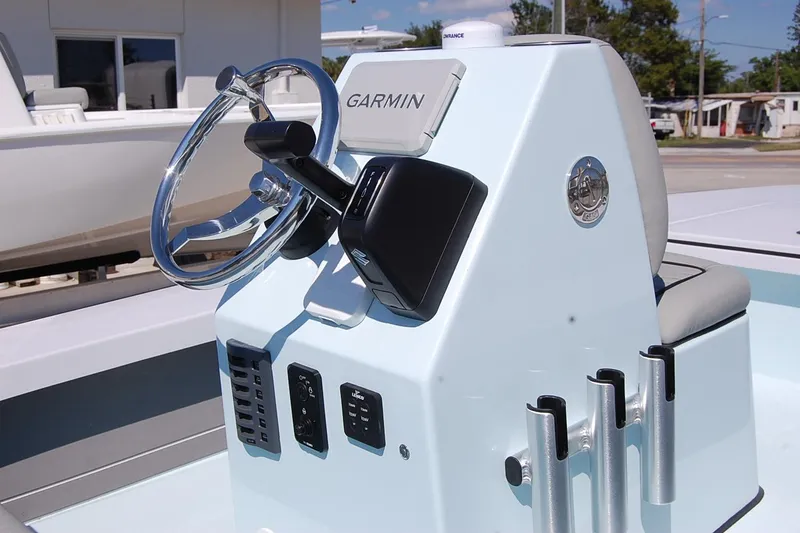 Slide: The Image of Steering console of 2026 TEXAR 16 boat with Garmin navigation system. - 21