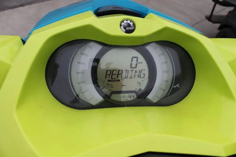 Slide: The Image of Dashboard of a 2015 Sea-Doo GTI SE 155 showing speedometer and fuel gauge. - 7