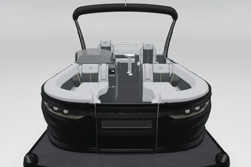 Slide: The Image of 2026 Godfrey Sanpan 25' Ultra Lounge Tritoon with sleek design and luxurious seating. - 7