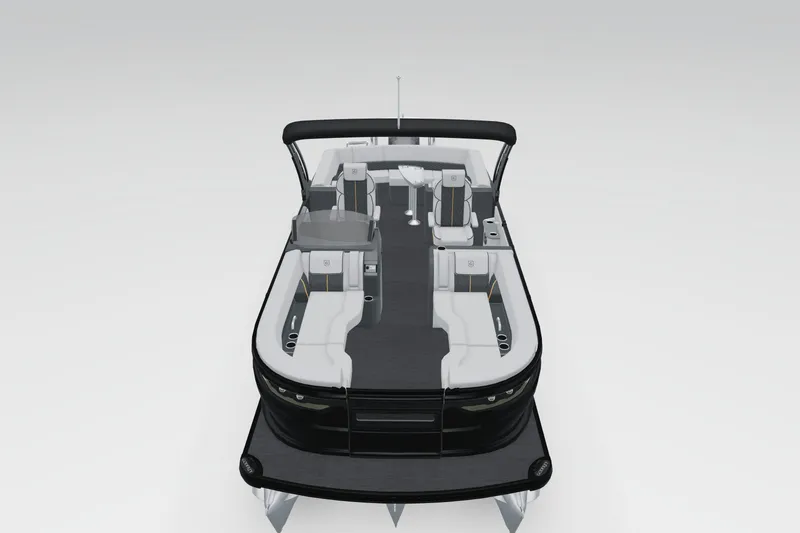 Slide: The Image of 2026 Godfrey Sanpan 25' Ultra Lounge Tritoon, sleek design, spacious seating, modern amenities. - 8