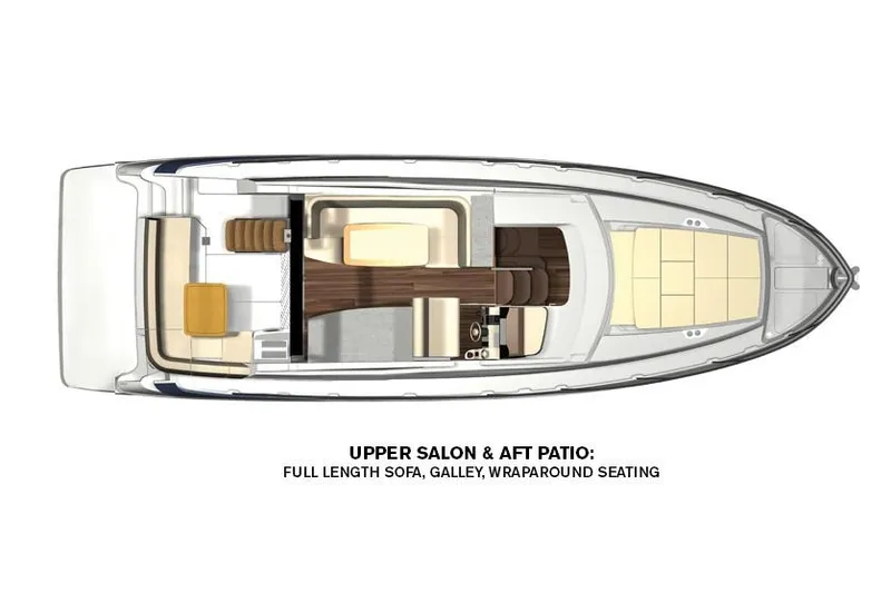 Slide: The Image of Manufacturer Provided Image: Top view layout of 2019 Regal 42 Fly yacht with upper salon and aft patio. - 72