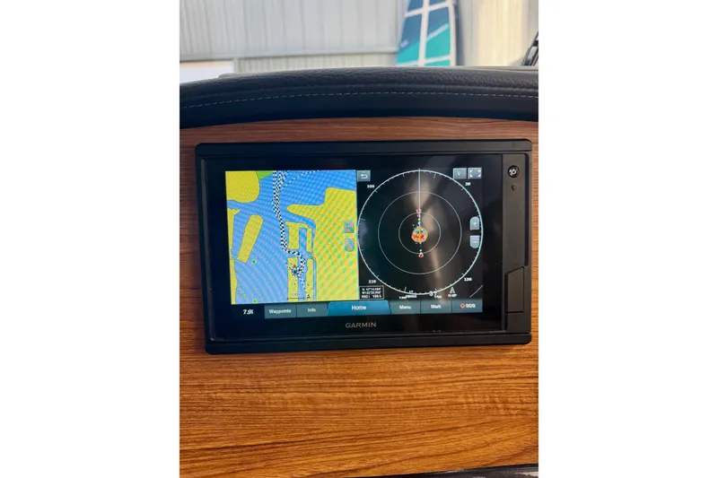 Slide: The Image of Garmin navigation display on 2021 Cutwater C-24 Coupe boat dashboard. - 33