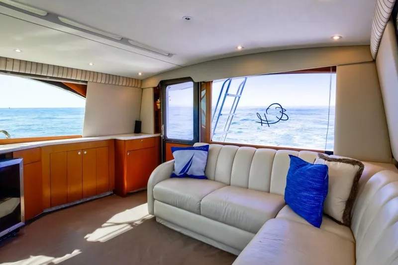 Slide: The Image of Luxurious interior of 1999 Ocean Yachts 48 Super Sport with ocean view. - 7
