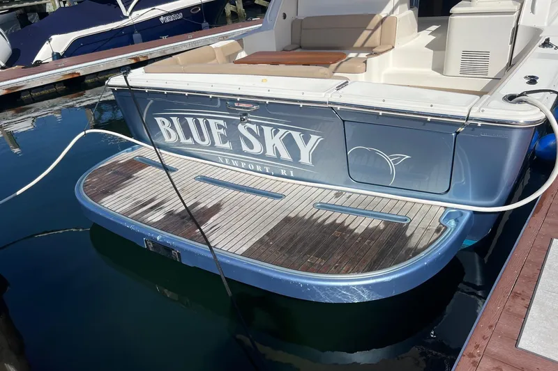 Slide: The Image of 2014 Tiara Yachts 3900 Coronet named "Blue Sky" docked in Newport, RI. - 13