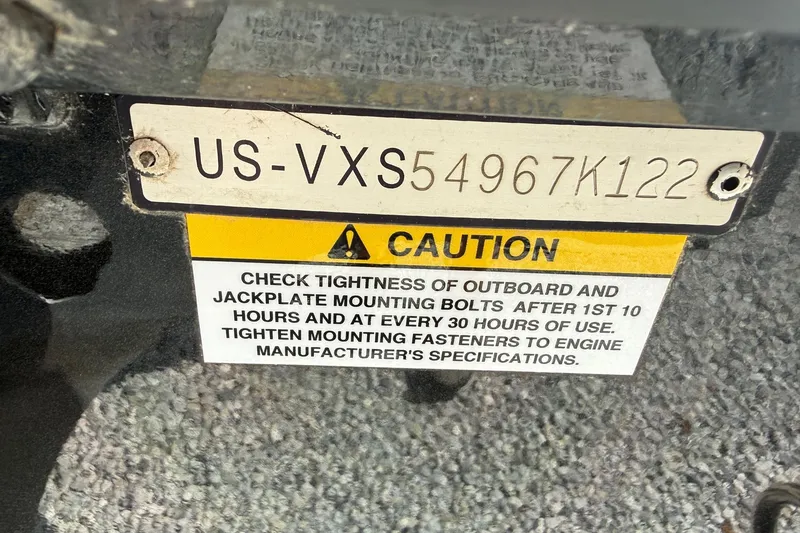 Slide: The Image of 2022 Vexus AVX1980 caution label with serial number and maintenance instructions. - 4