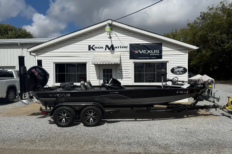 Slide: The Image of 2022 Vexus AVX1980 boat parked outside Knox Marine dealership. - 9